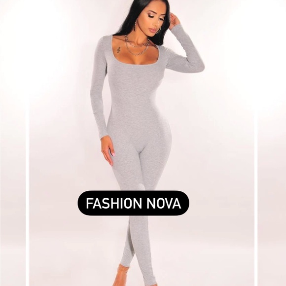 Fashion Nova Pants - Ribbed, long sleeve cat suit